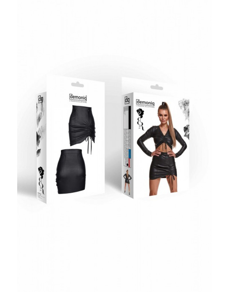 Fusta mini cu cordon in fata AZZURRA Fusta mini cu cordon in fata AZZURRA