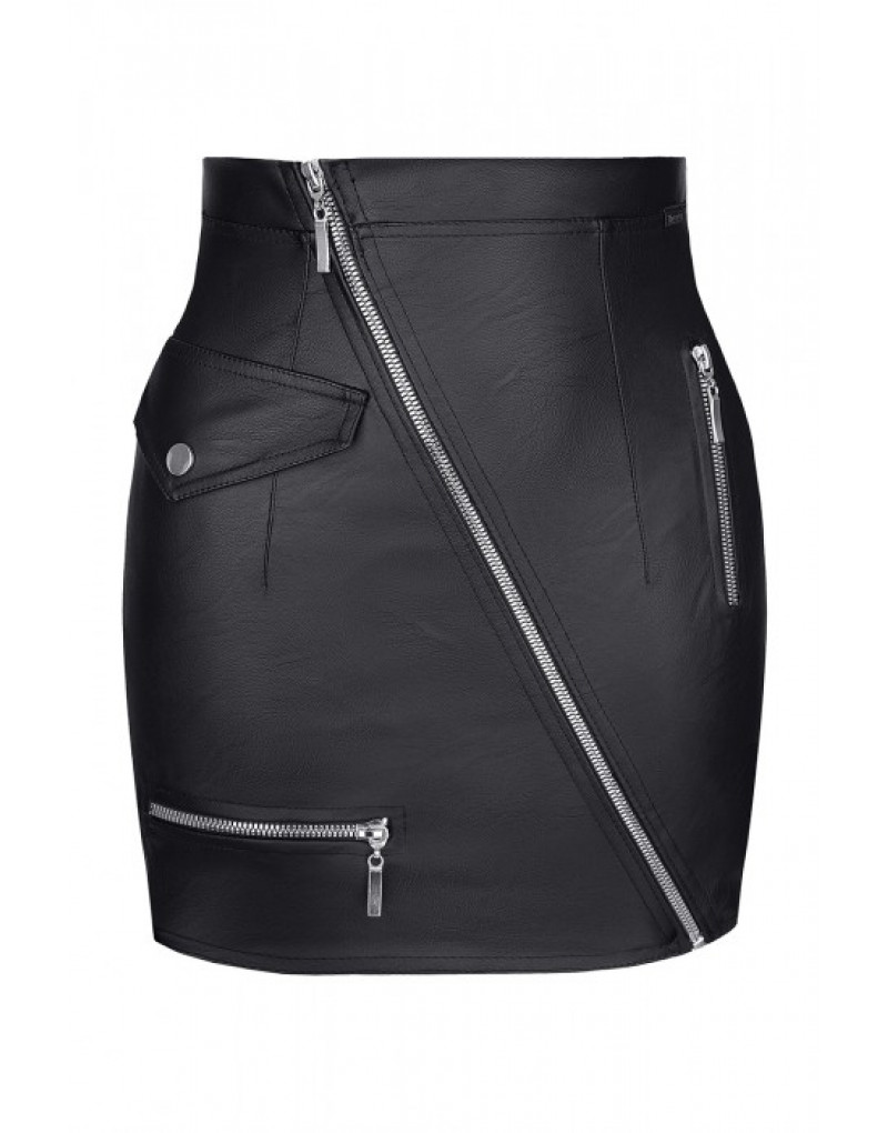 Fusta mini cu trei fermoare decorative FRANCESCA