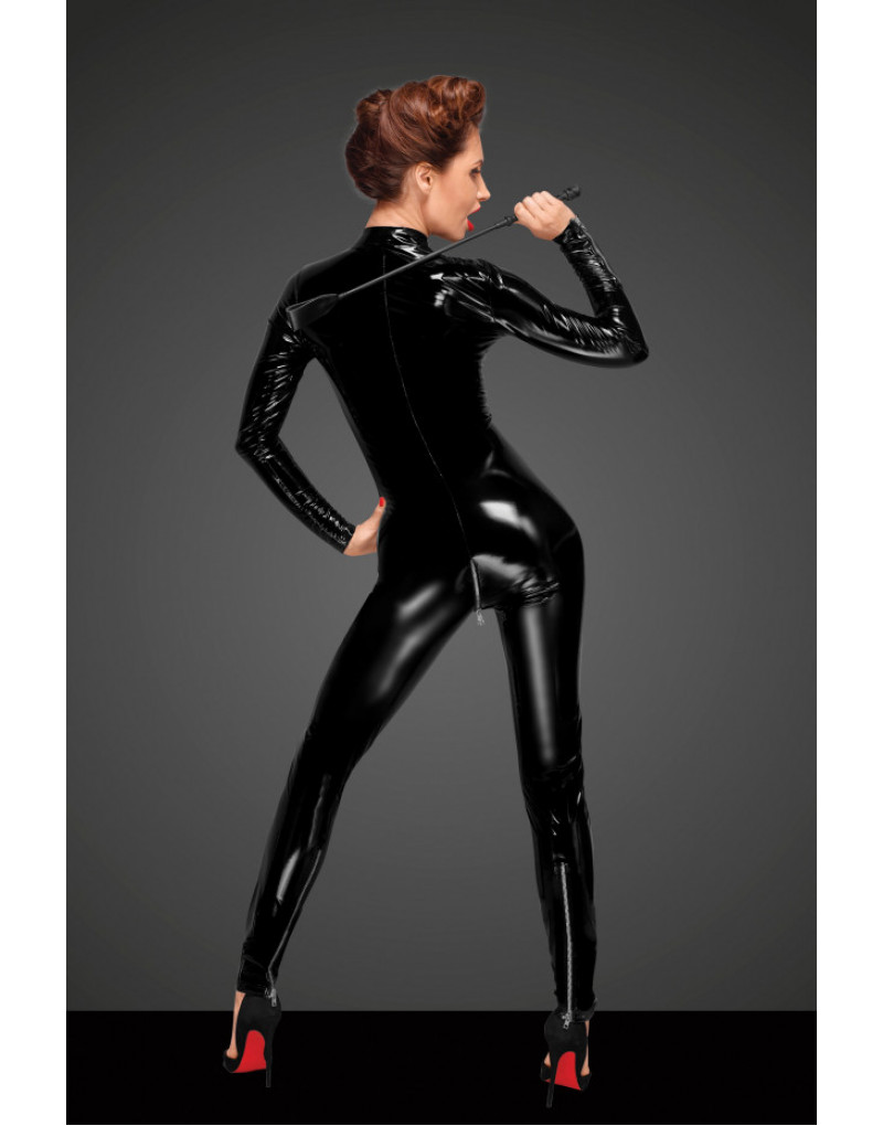 Catsuit PVC cu fermoar metalic lung cu trei căi F188 Catsuit PVC cu fermoar metalic lung cu trei căi F188