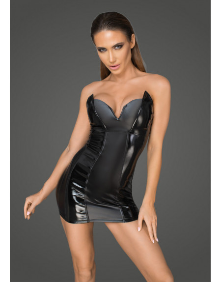 Minirochie corset din piele ecologică lăcuită F195