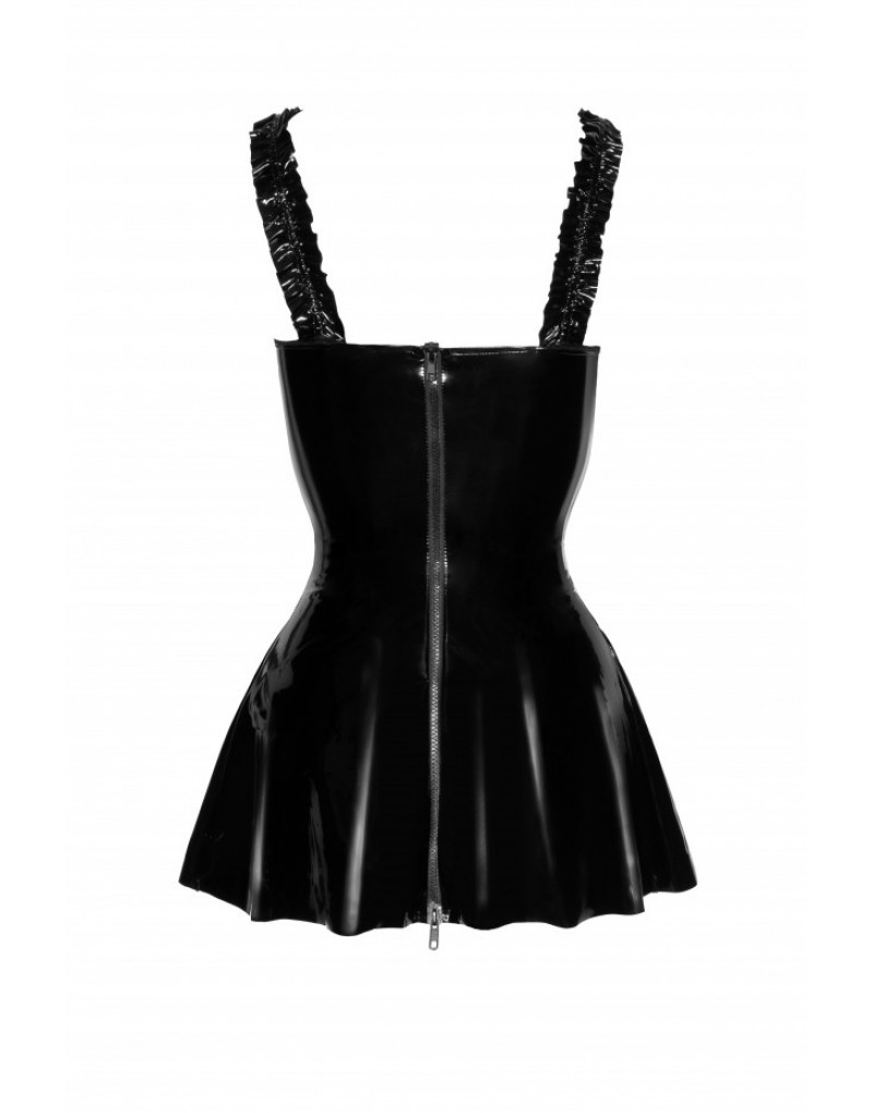 Rochie scurtă din PVC cu bretele F248